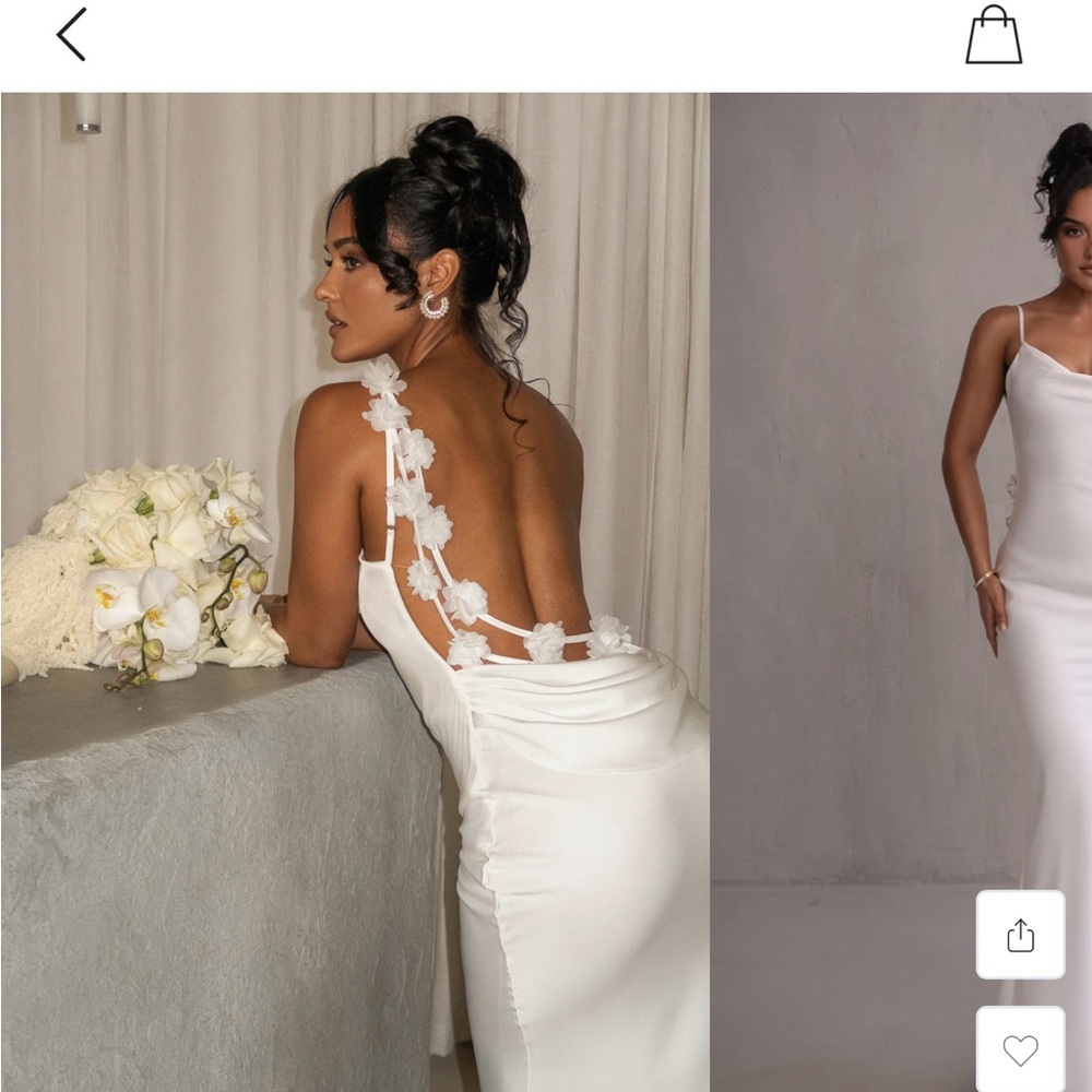 Elegant White Floral Strap Dress